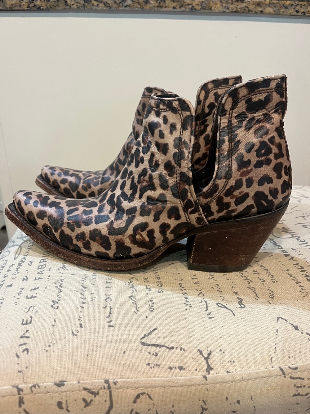 Ariat Leopard Print Ankle Booties in Brown and Black